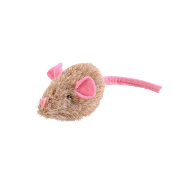 Cat Toy Plush Mouse - Grey/Beige